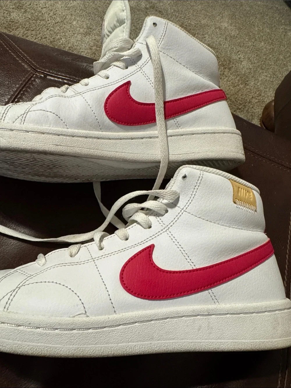 Nike White High-Top Sneakers size 8.5